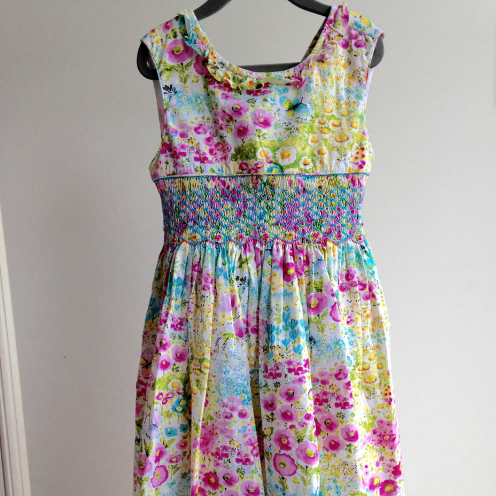 LULI & ME Floral Smocked Dress 7(Girl)